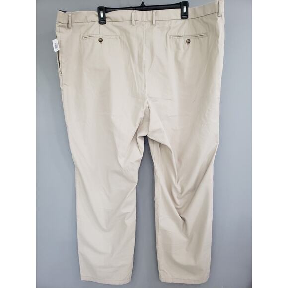 NEW 52x32 Big‎ & Tall Athletic Ultimate Built-In Flex Chino Pants Khaki - 579918 - Picture 1 of 6